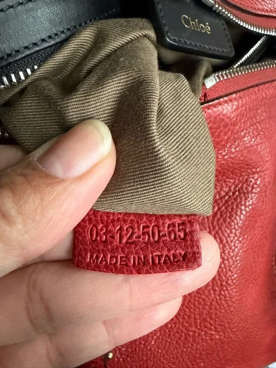 Chloe Red Leather Satchel with Gold Hardware - Picture 8 of 9